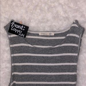 Copper Key gray and white dress